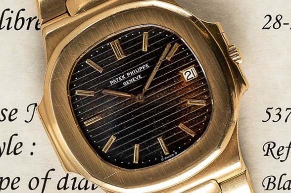 Patek Philippe gold Nautilus Jumbo bracelet watch