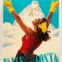 Ski poster for Valle d'Aosta by Arnaldo Musati