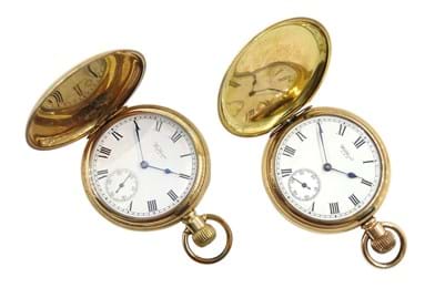 Two pocket watches made by Waltham